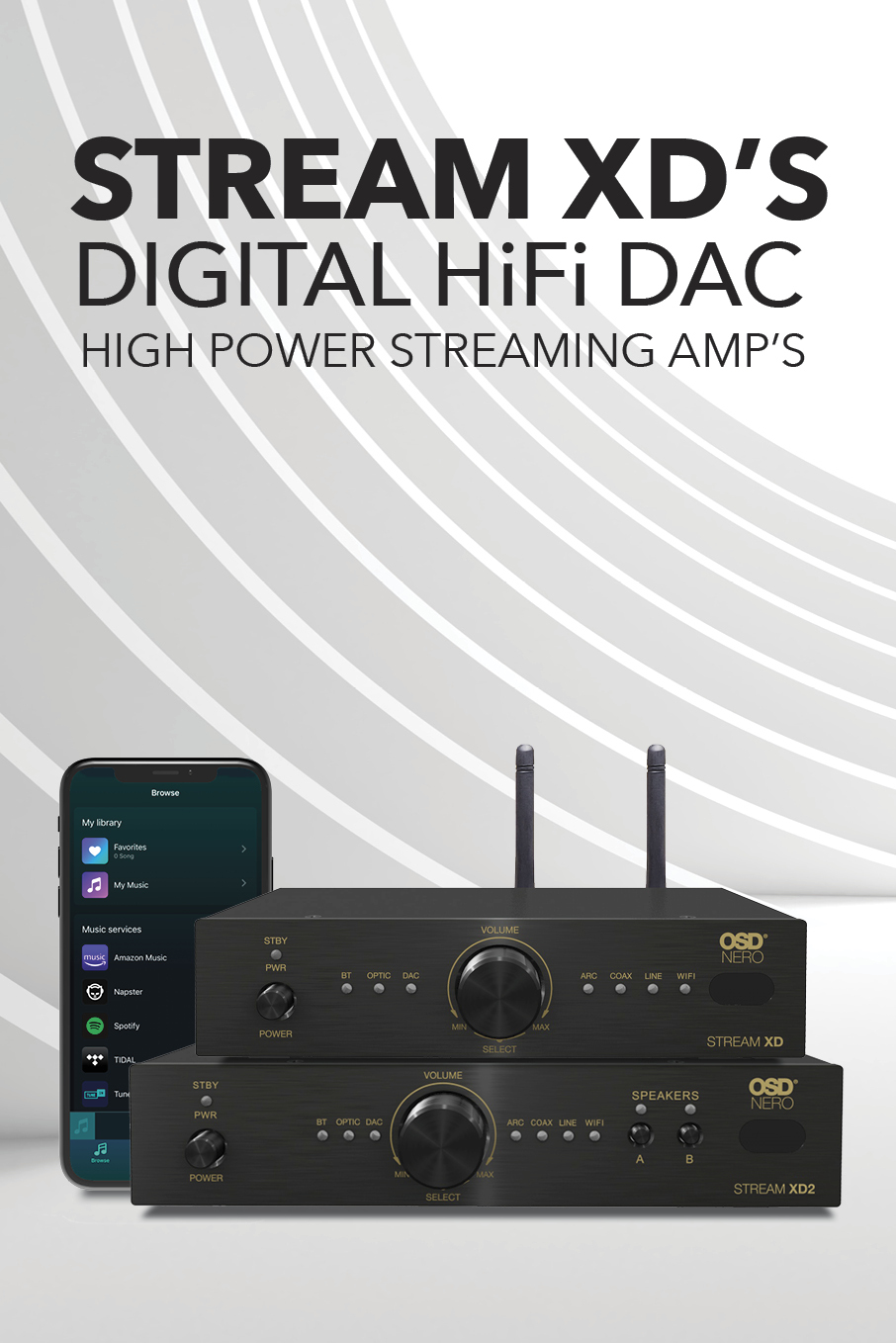 NERO Stream XD & XD2 App Control WiFi streaming Amplifiers